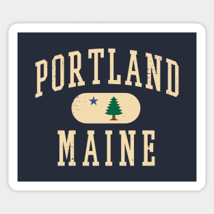 Portland Maine Vintage Varsity Badge Sticker